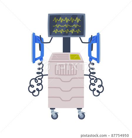 Defibrillator as Medical Equipment and Assistance Device Vector Illustration 87754950