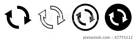 刷新和回收圖標集。向量。 87755212