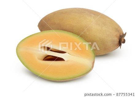Sapodilla isolated on white background with clipping path and full depth of field Sapodilla isolated on white background with clipping path and full depth of field 87755341