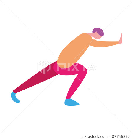 Isolated man cartoon pushing something Vector Isolated man cartoon pushing something Vector 87756832