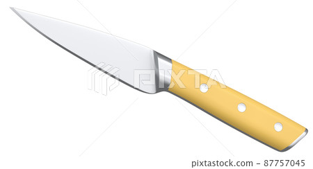 Chef's kitchen knife with a wooden handle isolated on white background. Chef's kitchen knife with a wooden handle isolated on white background. 87757045