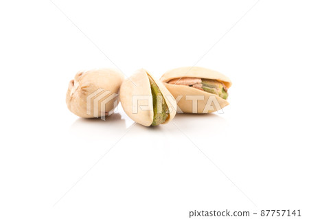pistachio nut isolated on white background pistachio nut isolated on white background 87757141