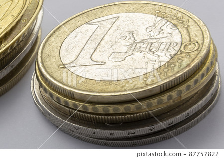 Money as background, macro euro coins on white background. Money and financial concepts, banner, cover, mockup, for your design Money as background, macro euro coins on white background. Money and financial concepts, banner, cover, mockup, for your design 87757822
