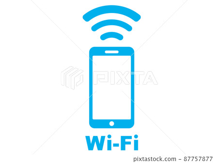 wifi, 智能手機, 互聯網, 智能手機, 通訊, 連接, 網絡, 簡單, 無線電波, 圖標 87757877