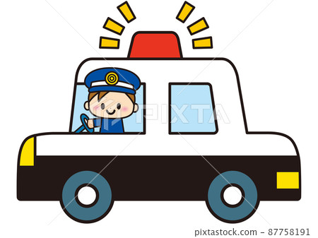 警車, 警官, 警察, 車輛, 警察, 人, 人, 汽車, 敬禮, 汽車, 工作車, 可愛, 交通, 兒童 87758191