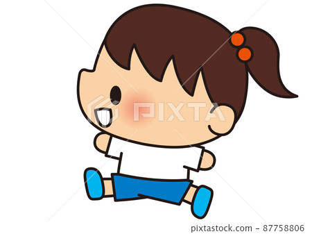 跑步，運動會，運動節，運動，馬拉松，體操服，兒童，小學生，兒童，運動會，微笑，體操，體操課， 87758806