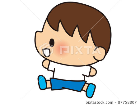 跑步，運動會，運動節，運動，馬拉松，體操服，兒童，小學生，兒童，運動會，微笑，體操，體操課， 87758807
