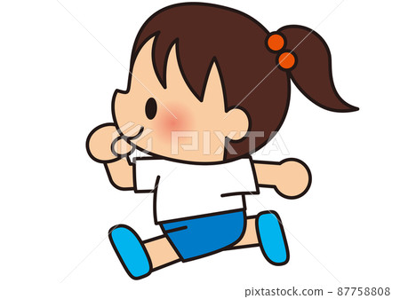 跑步，運動會，運動節，運動，馬拉松，體操服，兒童，小學生，兒童，運動會，微笑，體操，體操課， 87758808
