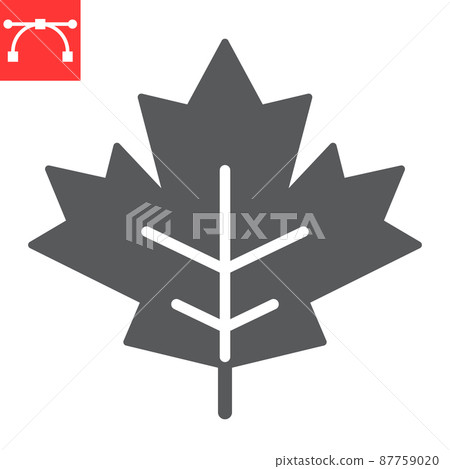 Maple leaf glyph icon, thanksgiving and nature, leaf sign vector graphics, editable stroke solid icon, eps 10. Maple leaf glyph icon, thanksgiving and nature, leaf sign vector graphics, editable stroke solid icon, eps 10. 87759020