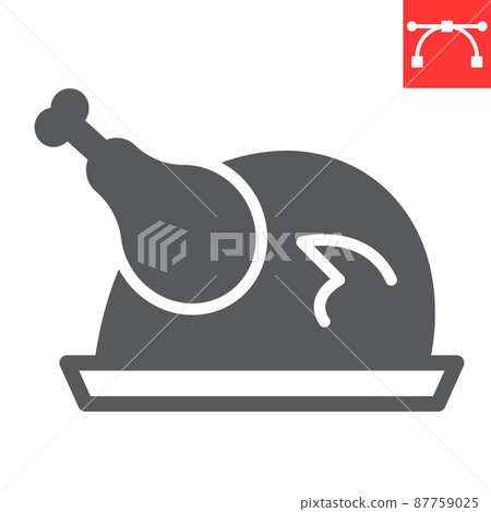Roast turkey glyph icon, thanksgiving and dinner, roasted chicken sign vector graphics, editable stroke solid icon, eps 10. Roast turkey glyph icon, thanksgiving and dinner, roasted chicken sign vector graphics, editable stroke solid icon, eps 10. 87759025