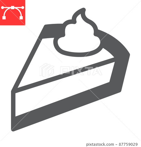 Pumpkin pie glyph icon, thanksgiving and celebration, cake slice sign vector graphics, editable stroke solid icon, eps 10. Pumpkin pie glyph icon, thanksgiving and celebration, cake slice sign vector graphics, editable stroke solid icon, eps 10. 87759029