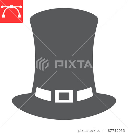 Pilgrim hat glyph icon, thanksgiving and celebration, hat sign vector graphics, editable stroke solid icon, eps 10. 87759033
