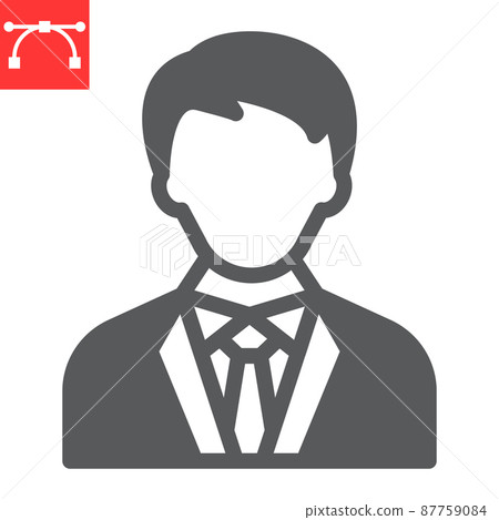 President glyph icon, election and user, manager sign vector graphics, editable stroke solid icon, eps 10. 87759084