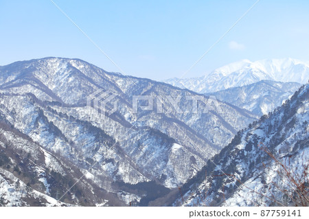 台內滑雪板的山景（新潟縣台內市） 87759141