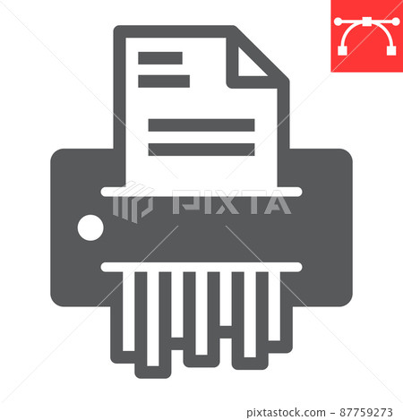 Paper shredder glyph icon, security and paperwork, document shredder sign vector graphics, editable stroke solid icon, eps 10. 87759273