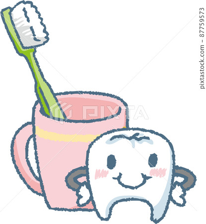 Toothpaste set and anthropomorphic teeth 87759573