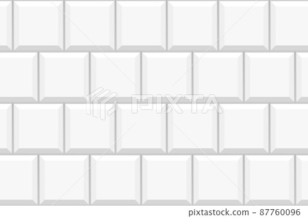 White square tile seamless pattern. Ceramic or stone brick background. Kitchen backsplash or bathroom wall or floor decoration. Interior texture. Vector flat illustration 87760096