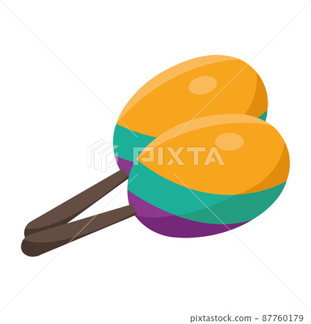 Isolated colored maracas musical instrument Vector Isolated colored maracas musical instrument Vector 87760179