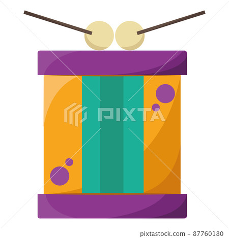 Isolated colored drum musical instrument Vector Isolated colored drum musical instrument Vector 87760180