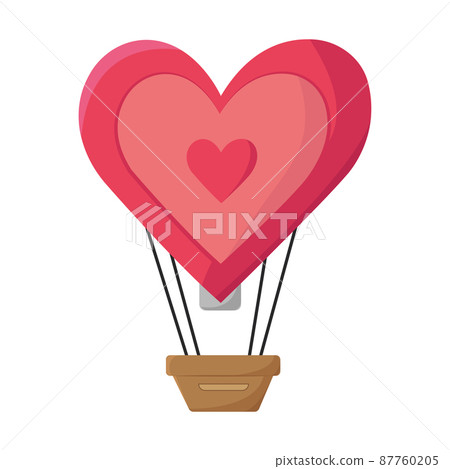 Isolated air balloon with a heart shape Vector - Stock Illustration ...