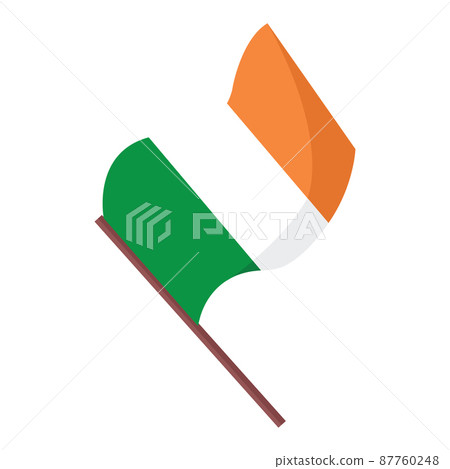 Isolated flag of Ireland on a pole Vector Isolated flag of Ireland on a pole Vector 87760248