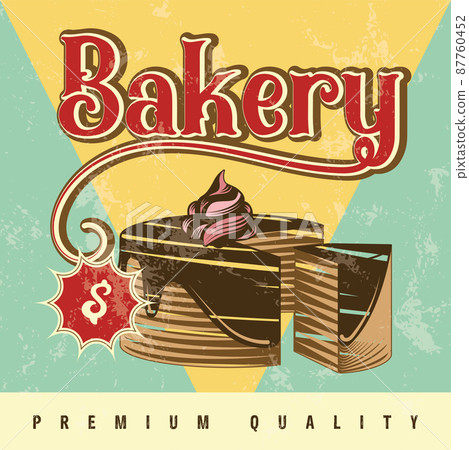 Pastry color vintage bakery shop illustration cake dessert Vector Pastry color vintage bakery shop illustration cake dessert Vector 87760452