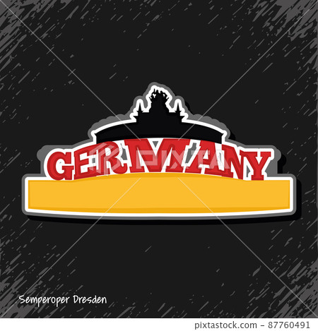 Semperoper dresden landmark with the colors of the German flag Vector 87760491