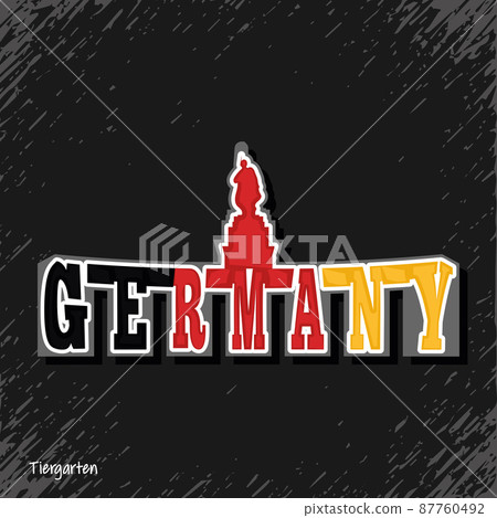 Tiergarten landmark with the colors of the German flag Vector 87760492