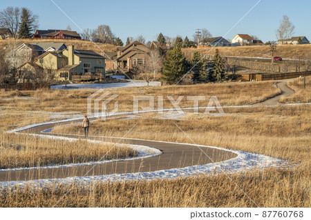 meandering biking trail in Fort Collins, Colorado meandering biking trail in Fort Collins, Colorado 87760768