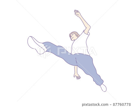 FreeRunning Extreme sport  jumping on skyscrapers free running vector. 87760778