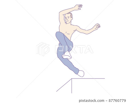 FreeRunning Extreme sport jumping on skyscrapers free running vector. FreeRunning Extreme sport jumping on skyscrapers free running vector. 87760779