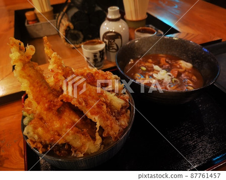 Soba restaurant's Tendon & Curry Udon 87761457