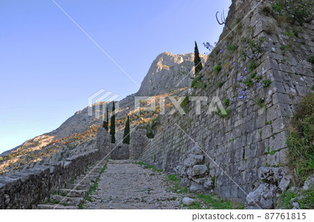 View from the walls of the world heritage fort city of Montenegro, Kotor 87761815