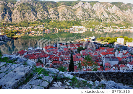 View from the walls of the world heritage fort city of Montenegro, Kotor View from the walls of the world heritage fort city of Montenegro, Kotor 87761816