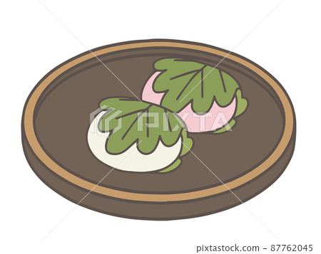 Illustration of kashiwa mochi Illustration of kashiwa mochi 87762045
