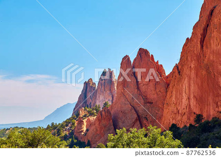 Red rock peaks in field Red rock peaks in field 87762536