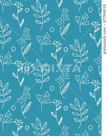 Blue plant simple pattern 87764018