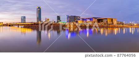 Sunset view of the Oklahoma skyline Sunset view of the Oklahoma skyline 87764056