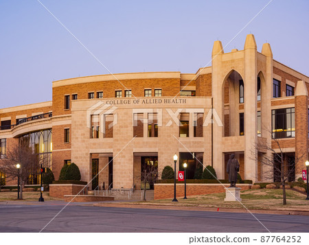 Sunset view of the College of Allied Health of University of Oklahoma Health Science Campus 87764252