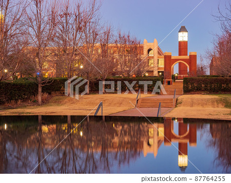 Sunset view of the campus of University of Oklahoma Health Science Campus 87764255