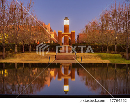 Sunset view of the campus of University of Oklahoma Health Science Campus 87764262