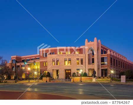Sunset view of the College of Allied Health of University of Oklahoma Health Science Campus 87764267