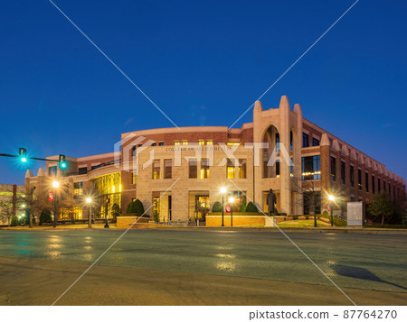 Sunset view of the College of Allied Health of University of Oklahoma Health Science Campus 87764270