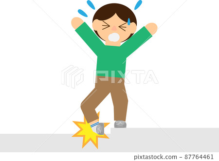 A person who twists his ankle on a small step A person who twists his ankle on a small step 87764461