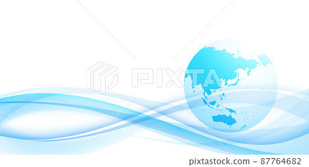 Three-dimensional earth and blue curve 87764682
