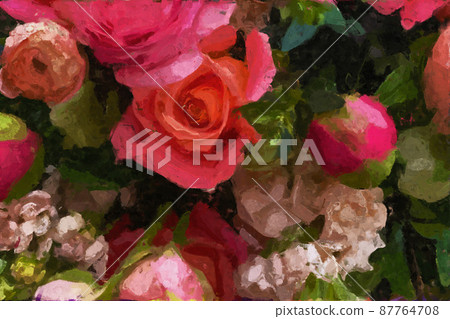 Abstract beautiful oil painting rose flower 87764708