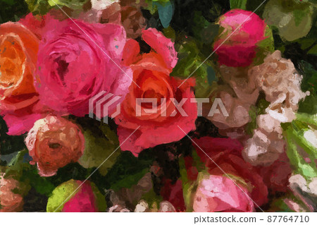 Abstract beautiful oil painting rose flower 87764710