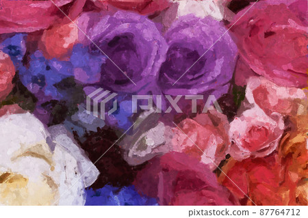 Abstract beautiful oil painting rose flower 87764712