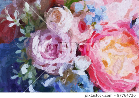 Abstract beautiful oil painting rose flower Abstract beautiful oil painting rose flower 87764720