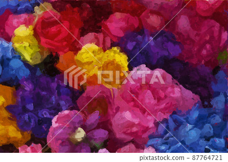 Abstract beautiful oil painting rose flower Abstract beautiful oil painting rose flower 87764721